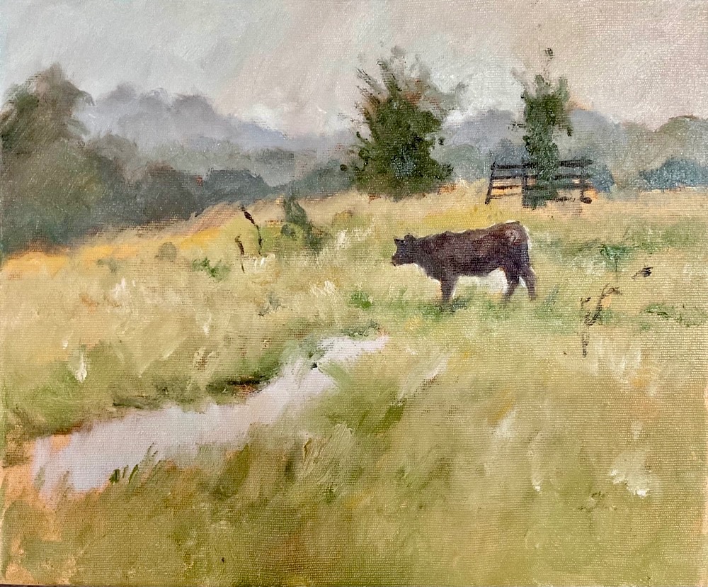 A Quiet Morning, Cow in the Mist, The Lake District, 10 x 12 inches (Unframed)