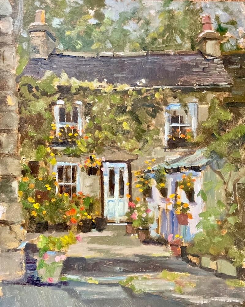 Cottage by Abbot Hall, Kendal, Lake District, 30 x 24 cms (Unframed)