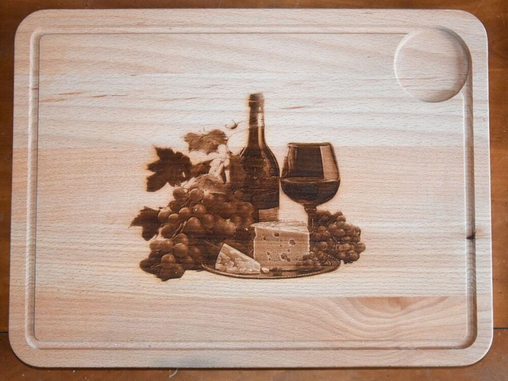 Large cheese and wine chopping board