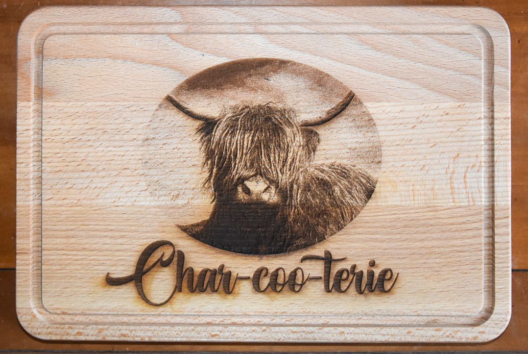 Small highland cow chopping board