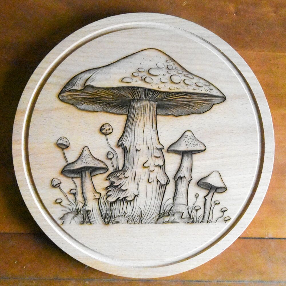 Large Round Mushroom Chopping Board