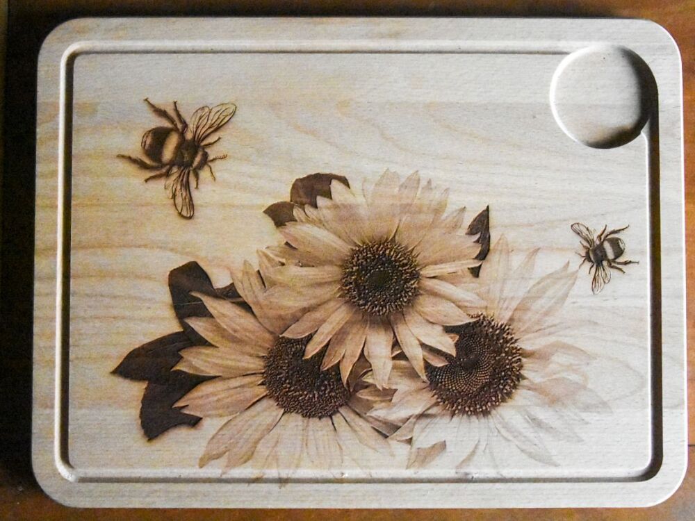Large sunflower chopping board