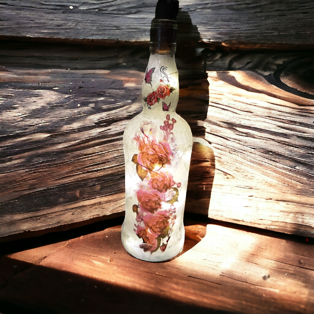 Decoupage light bottle