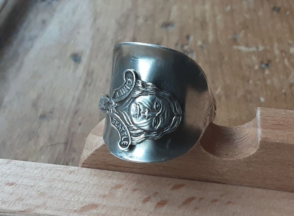 Hand crafted spoon ring made from sterling silver