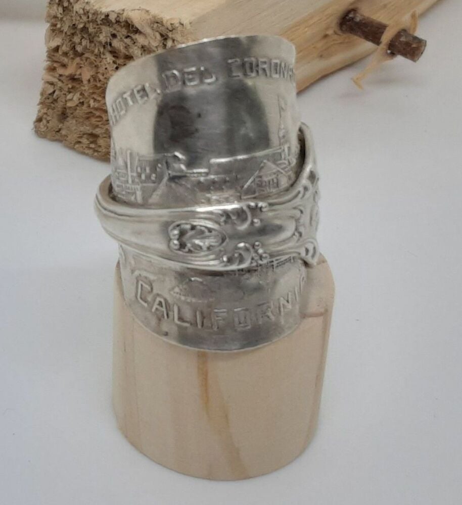 Vintage sterling silver souvenir spoon ring