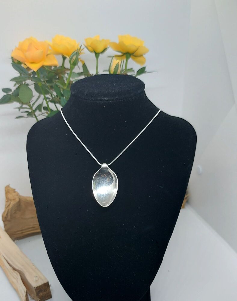 1970's vintage silver plated spoon necklace