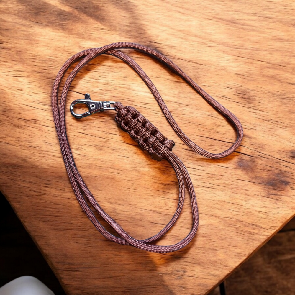 Paracord lanyard. High quality. Durable.  Various colours.  Chocolate brown