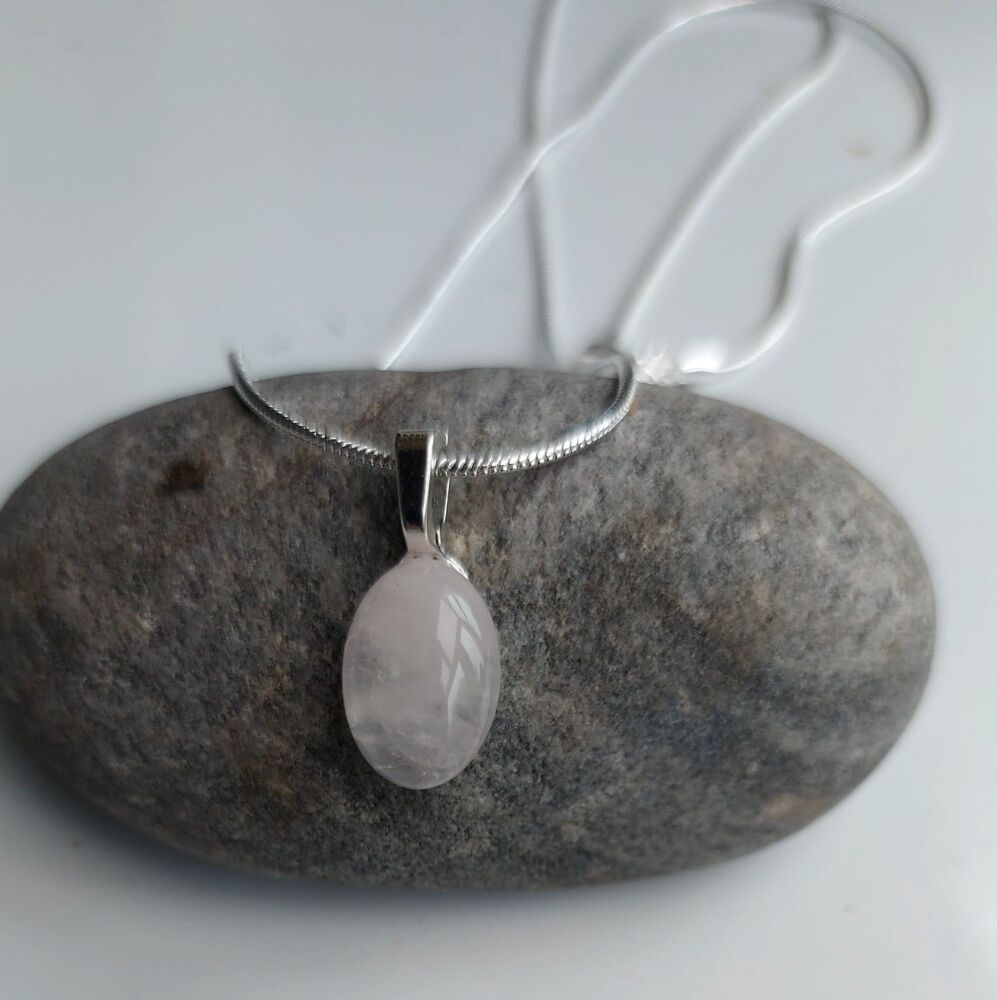 Silver and delicate stone necklace