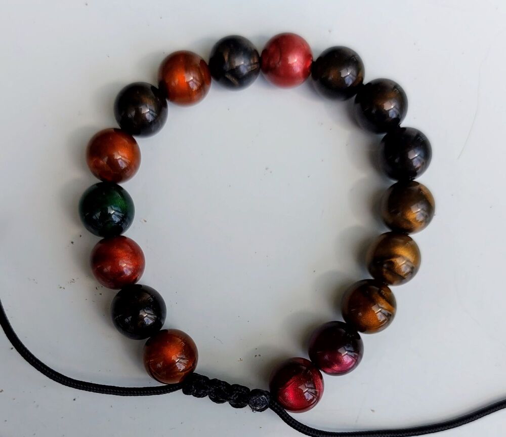 Handmade mens chunky beaded bracelet