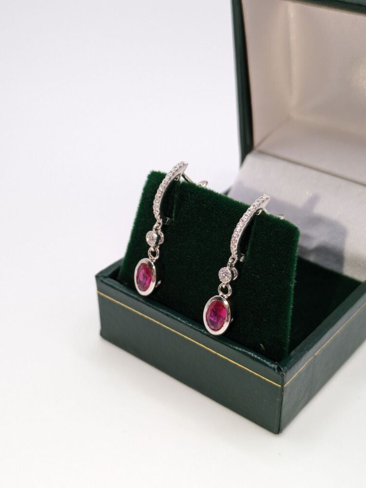 Diamond hoop with Ruby droplet