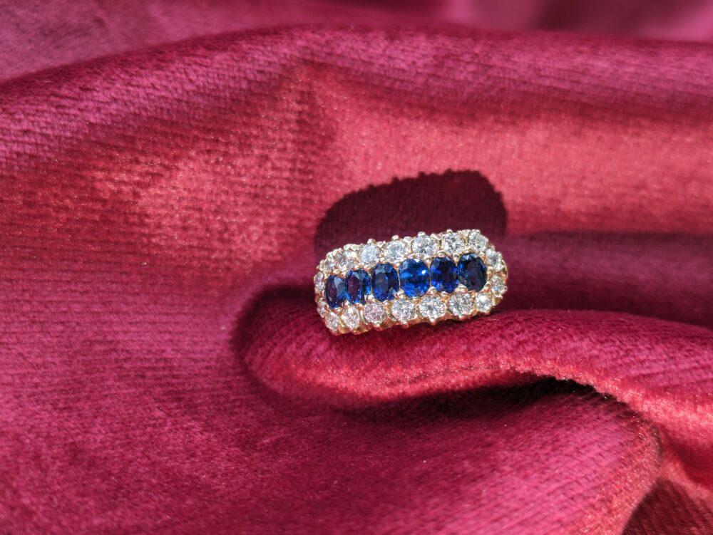 Sapphire and Diamond Multitone ring 3.00ct VS1/ D