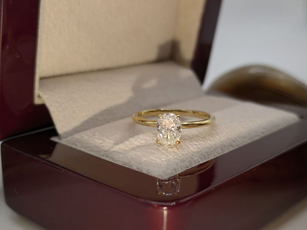 GIA Certified Oval Solitaire 0.81ct VS2/E