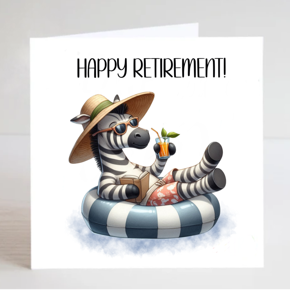 RETIREMENT ZEBRA CARD