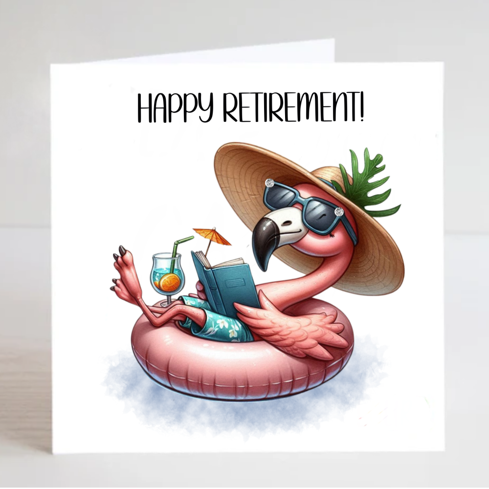 RETIREMENT FLAMINGO CARD