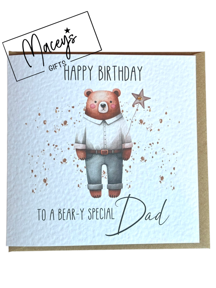 BEAR BIRTHDAY CARD OLDER MALE