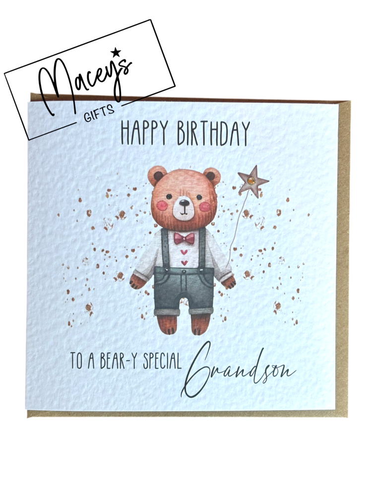 BEAR BIRTHDAY CARD YOUNGER MALE