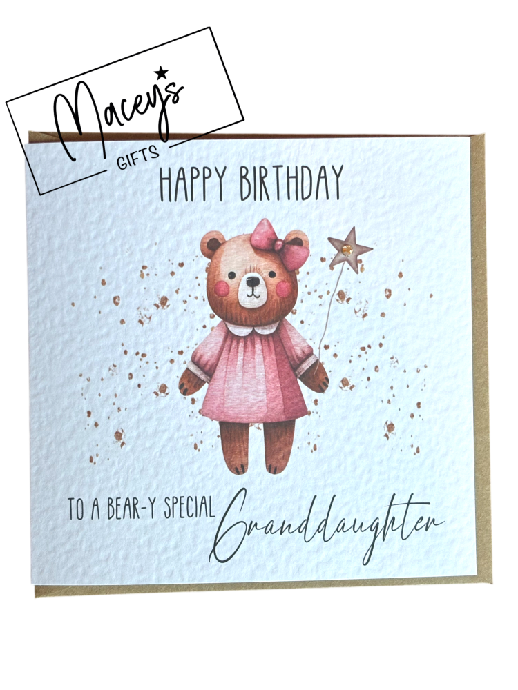 BEAR BIRTHDAY CARD YOUNGER FEMALE