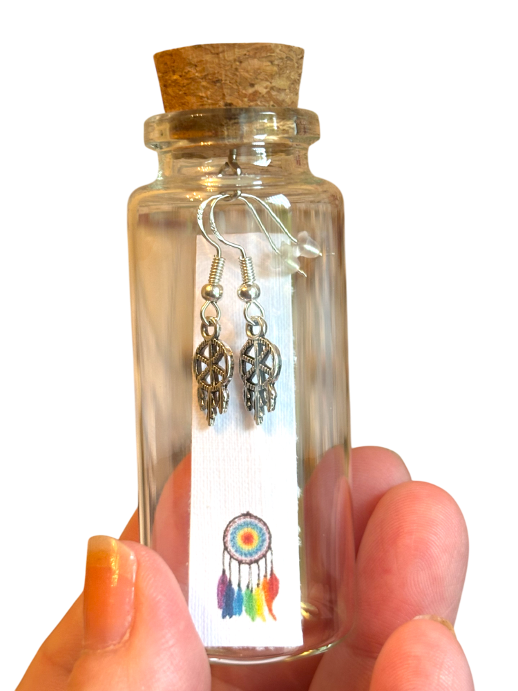 HANDMADE DREAMCATCHER EARRINGS IN A BOTTLE