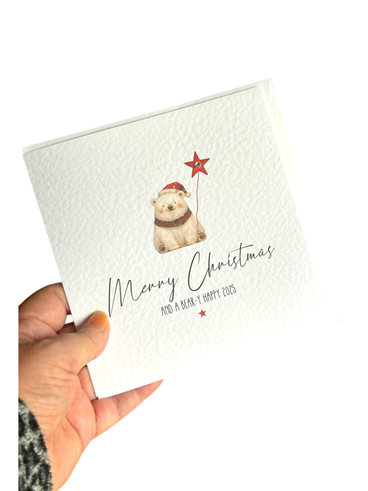 PACK OF 5 CHRISTMAS POLAR BEAR CARDS