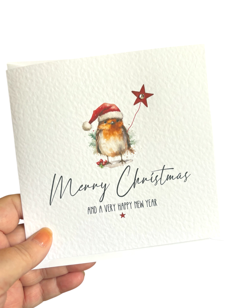 PACK OF 5 CHRISTMAS ROBIN CARDS