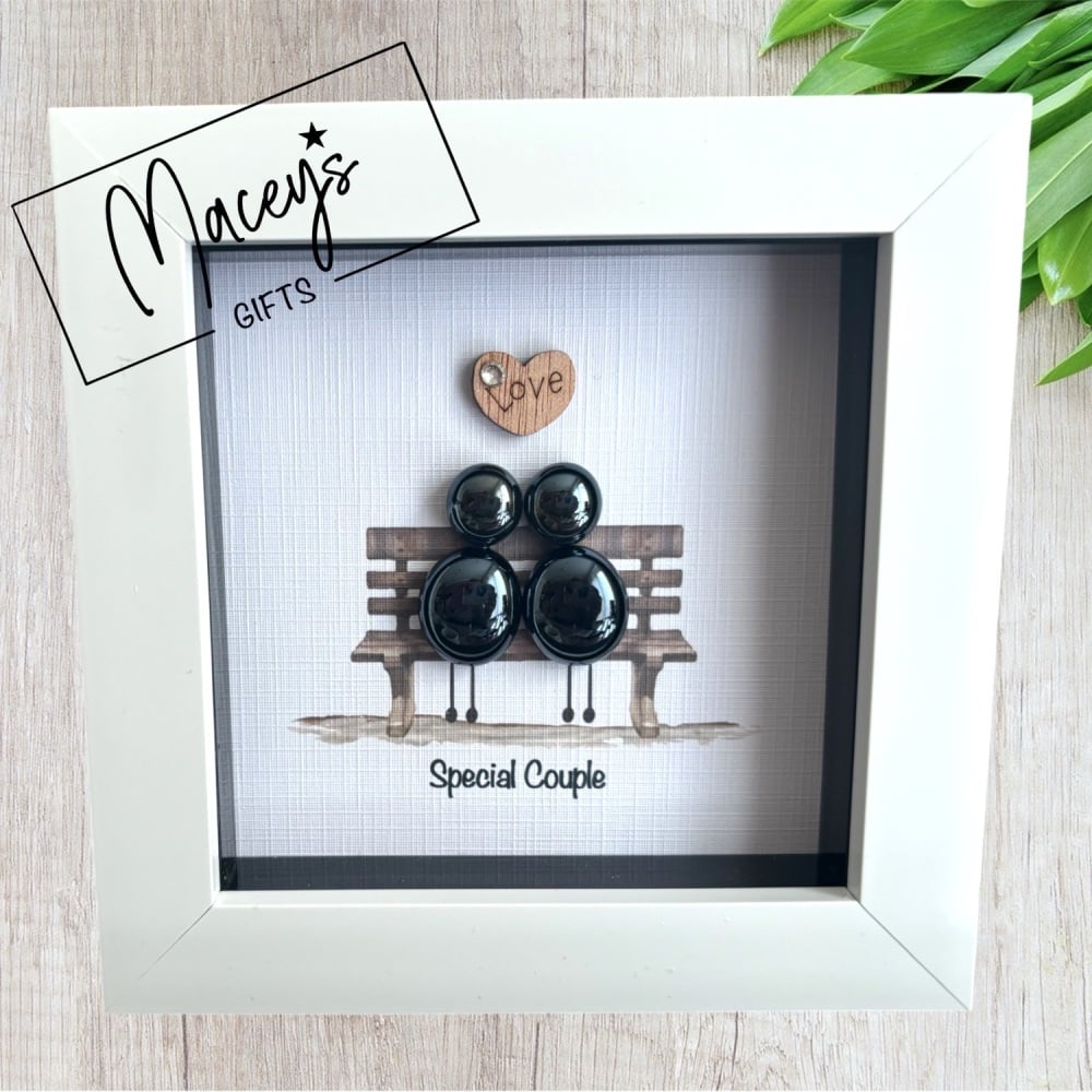 COUPLE ON BENCH CUSTOM WORDS