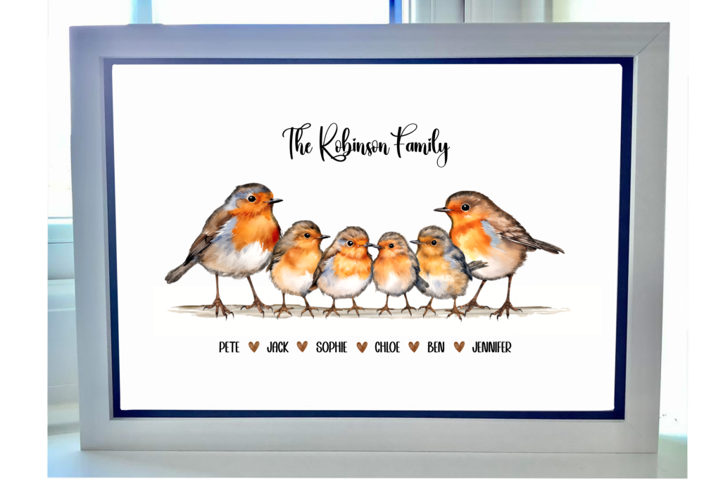 PERSONALISED ROBIN FAMILY PRINT