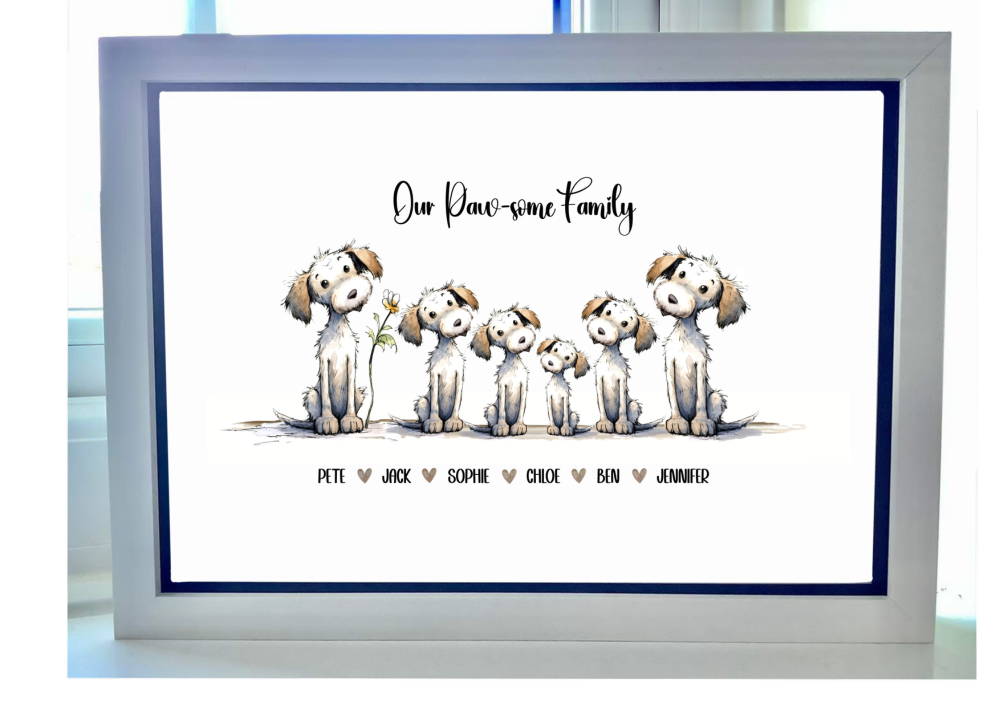 PERSONALISED SCRUFFY DOG FAMILY PRINT