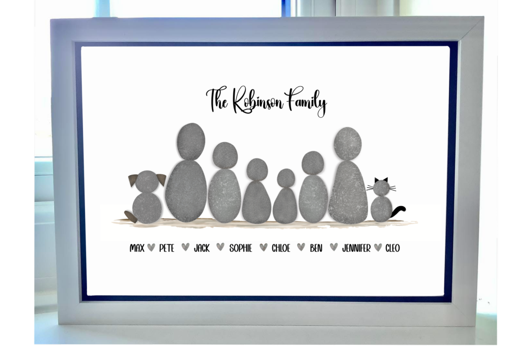 PERSONALISED PEBBLE FAMILY PRINT