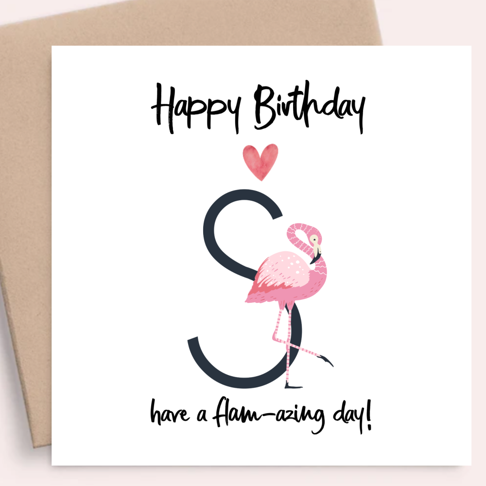 FLAMINGO ALPHABET BIRTHDAY CHOOSE LETTER