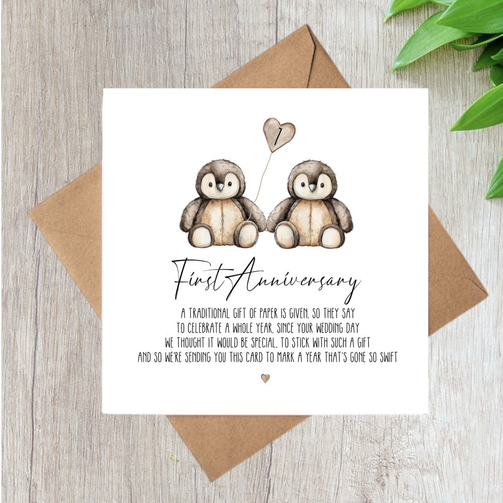 PENGUIN FIRST WEDDING ANNIVERSARY VERSE