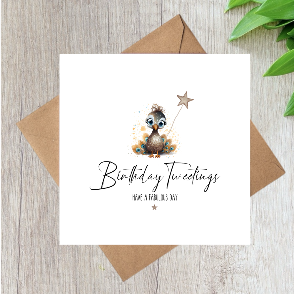 BIRD BIRTHDAY TWEETINGS CARD