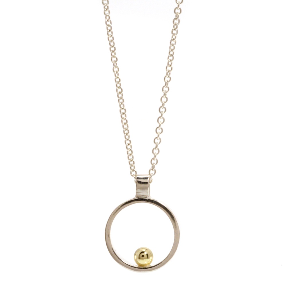 Silver with gold ball mini pendant