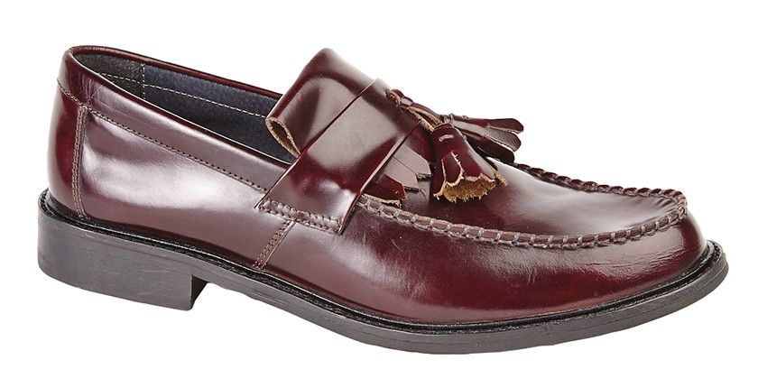 Tassel Loafers in Hi-Shine Leather Oxblood or Black