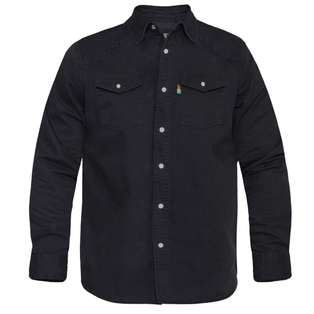 Western Style Denim Shirt, Black