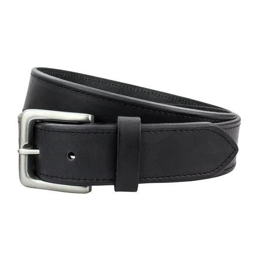 30mm Block Edged Leather Belt in Brown or Black