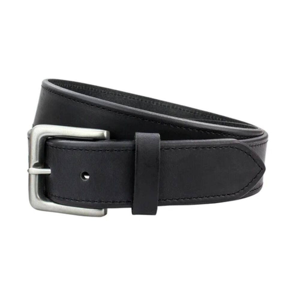 35mm Chamfer-edged Leather Belt in Brown or Black, chinos, jeans