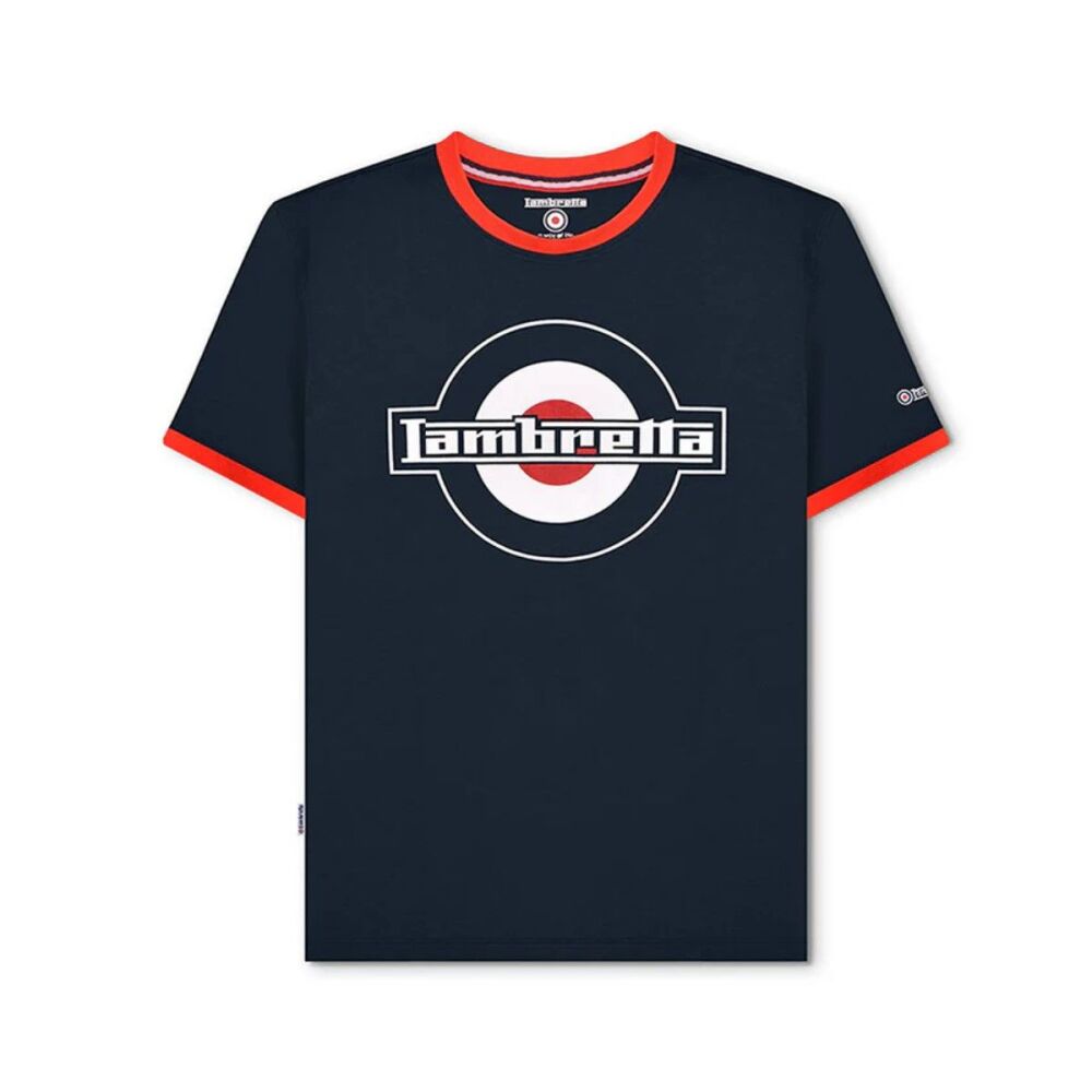 Ringer Lambretta T-Shirt, Navy with Red trim