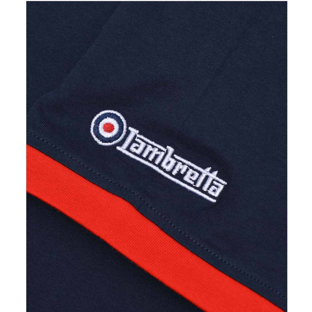 Ringer Lambretta T-Shirt, Navy with Red trim