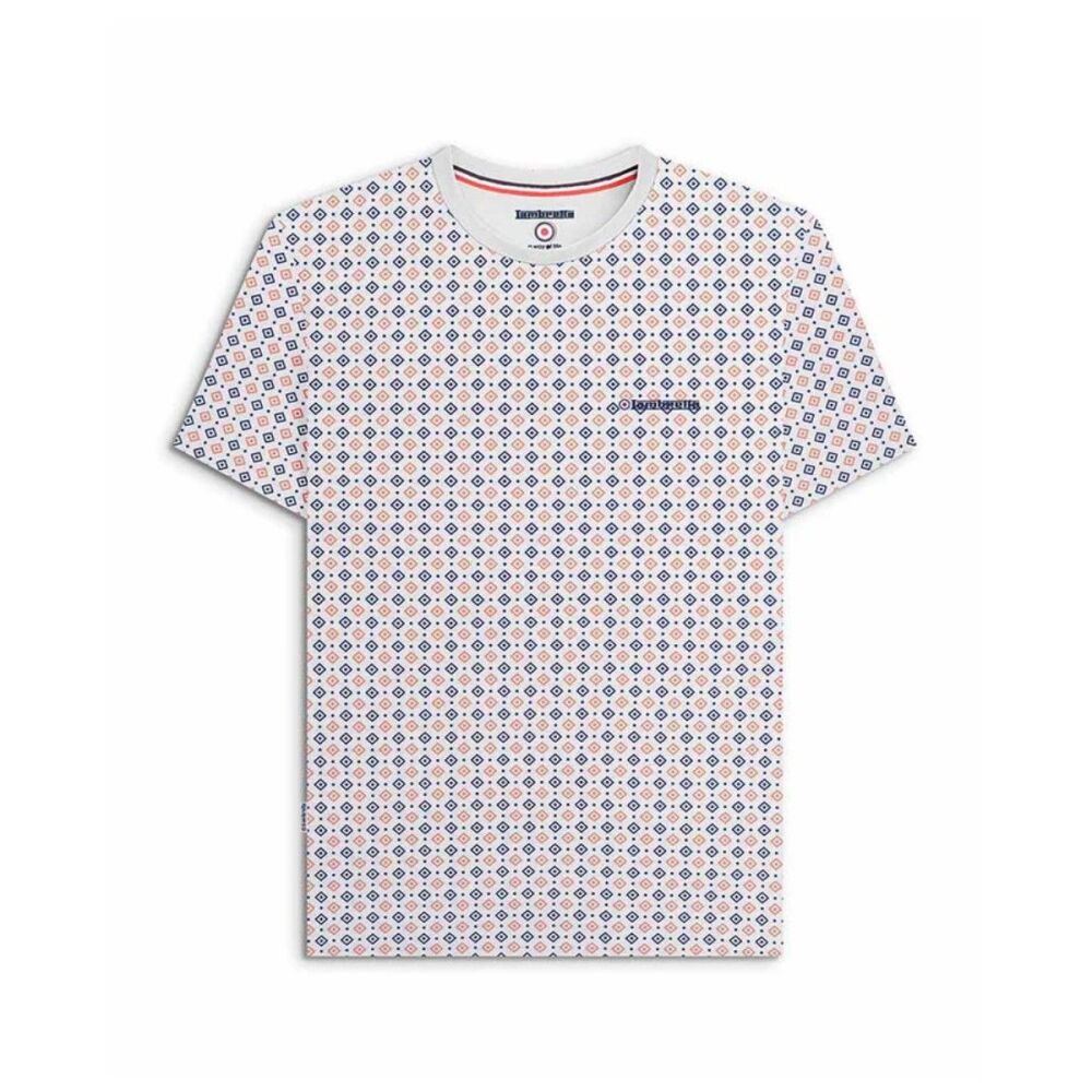 Diamond Print White Lambretta T-Shirt