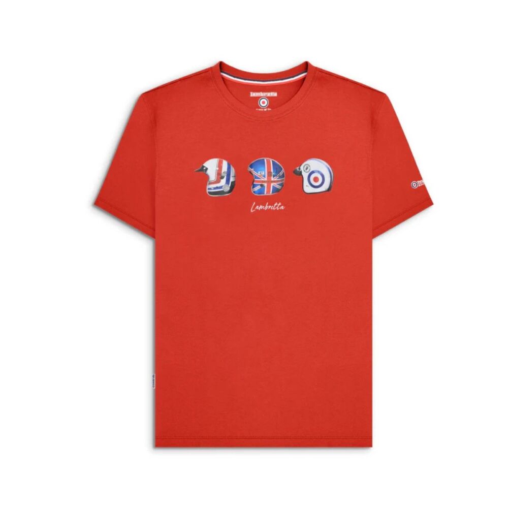 Helmets Design Red Lambretta T-Shirt