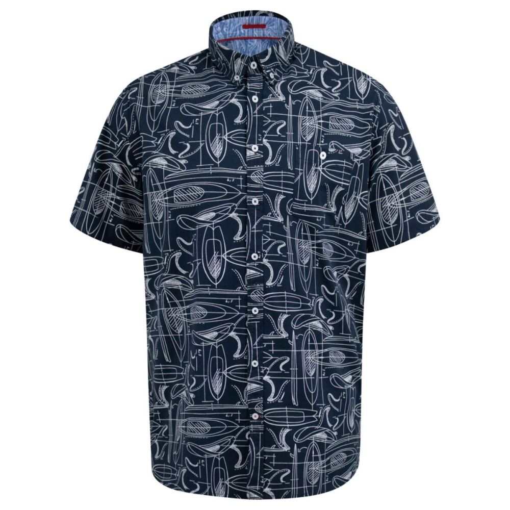 Surf Board Print Short Sleeve Shirt