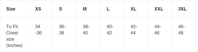 harrington sizes