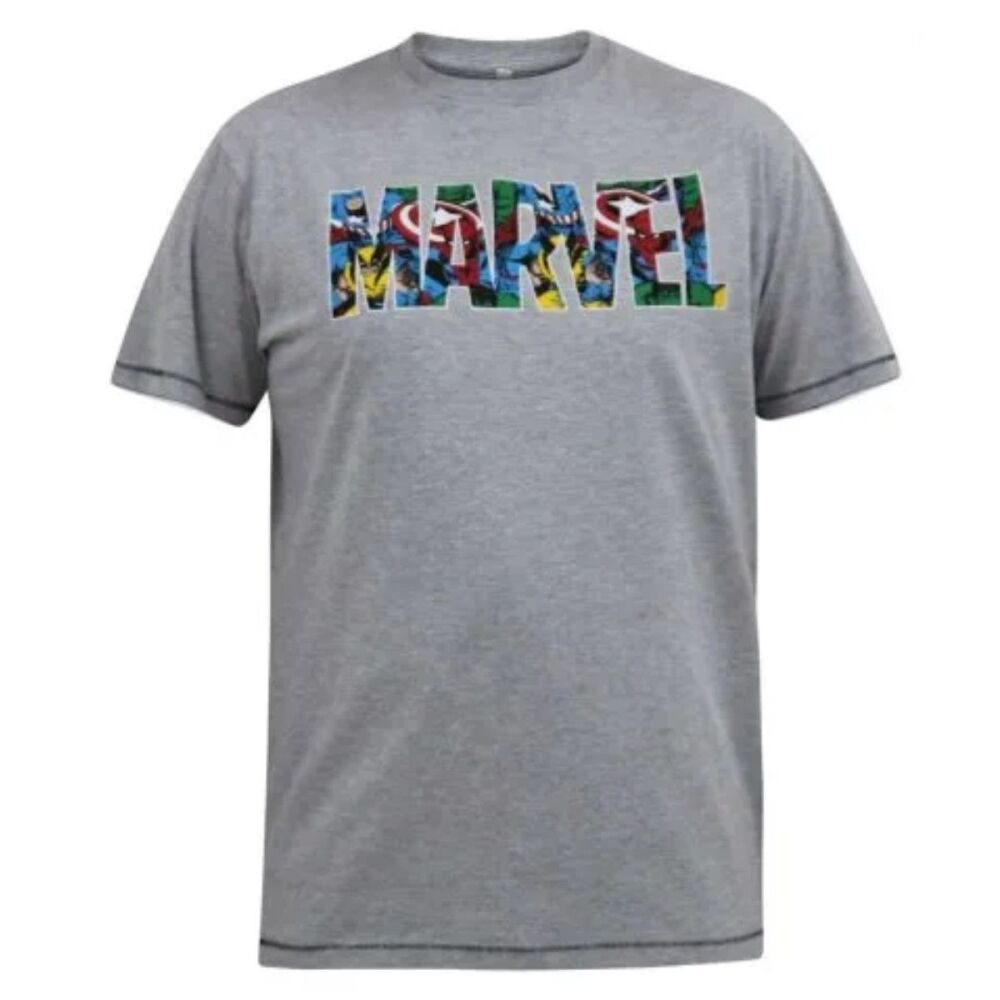 Marvel Logo T-Shirt - Grey Marl