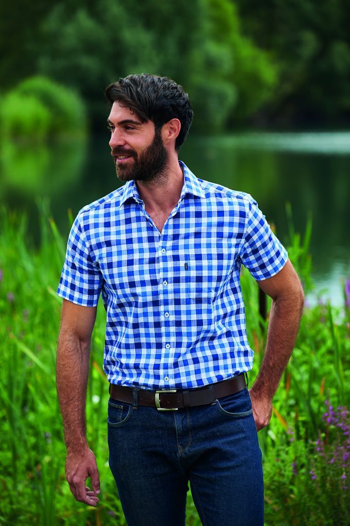 Check Short Sleeved Shirt - Blue