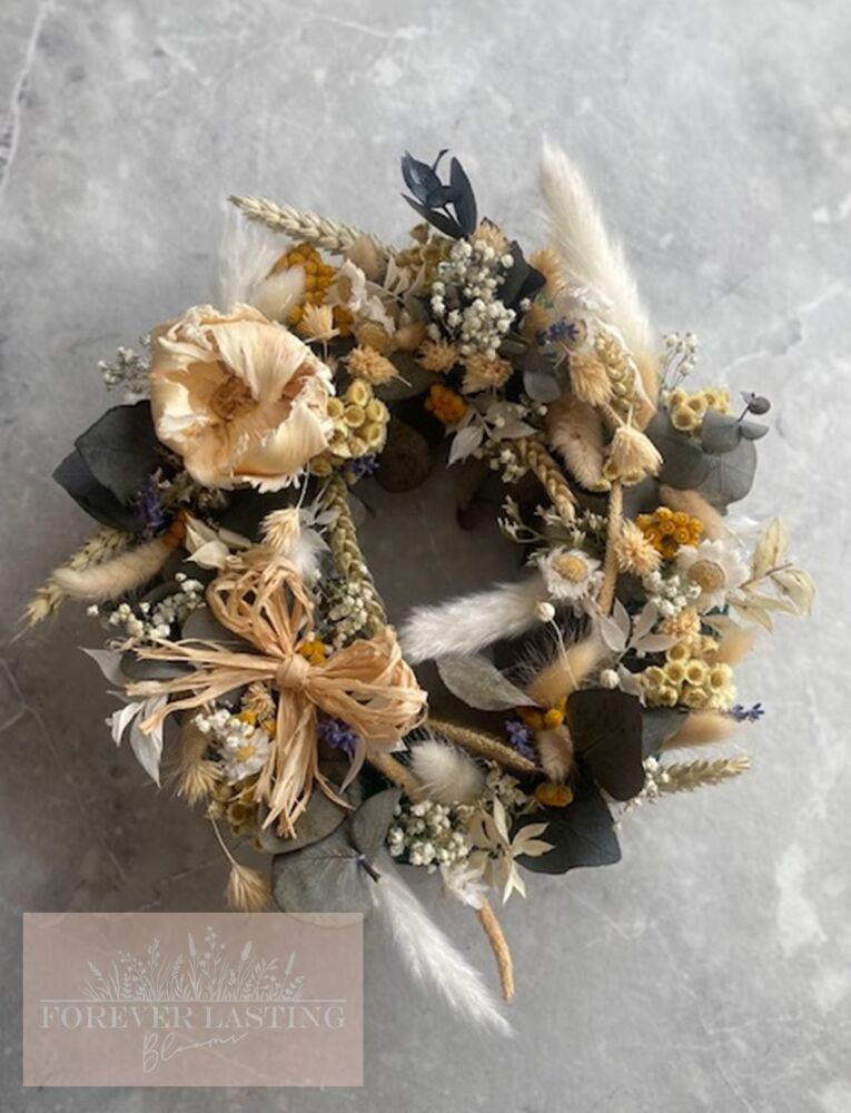 Natural and Pampas Dried Flower Wreath