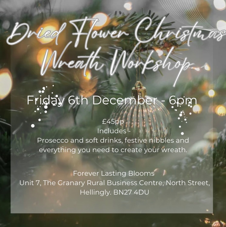 Christmas Wreath Making Workshop 6:00pm Friday 6th December 2024