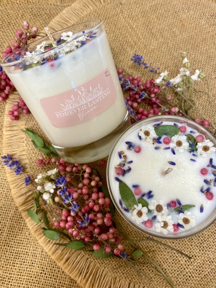 Verdant Blossom Dried Flower Scented Candle