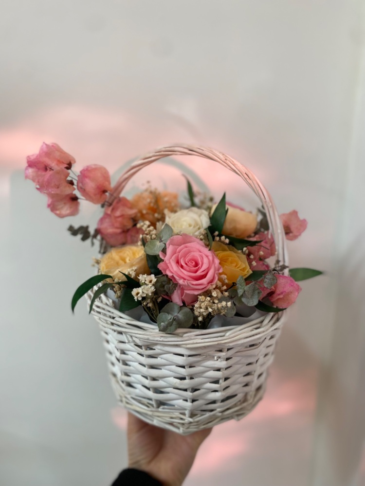 Dried Flower Basket Arrangement