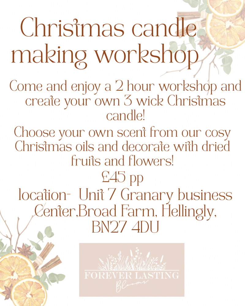 Christmas Candle Making Workshop Friday 28th November @11am 2025