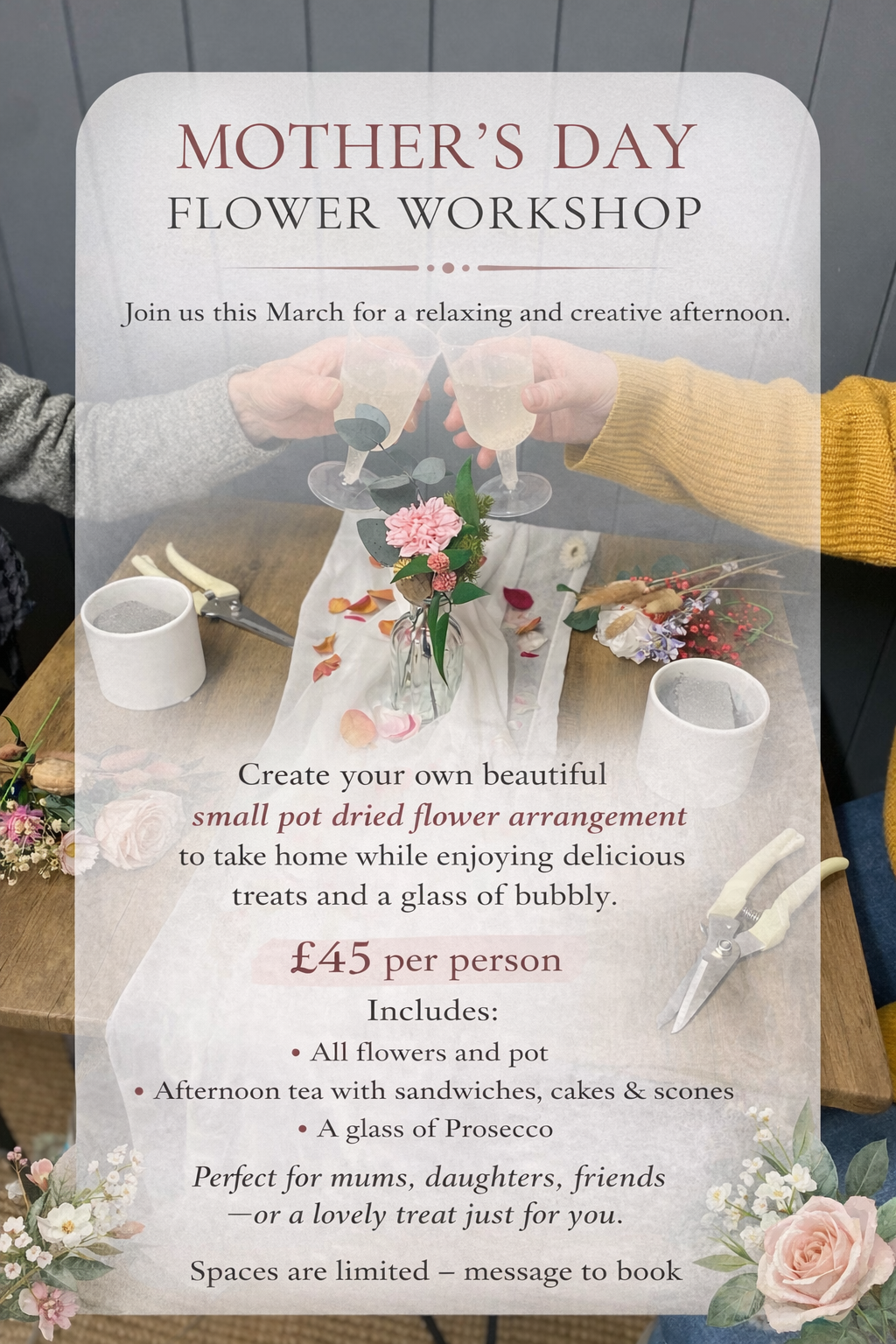 Mothers Day Workshop With Afternoon Tea!